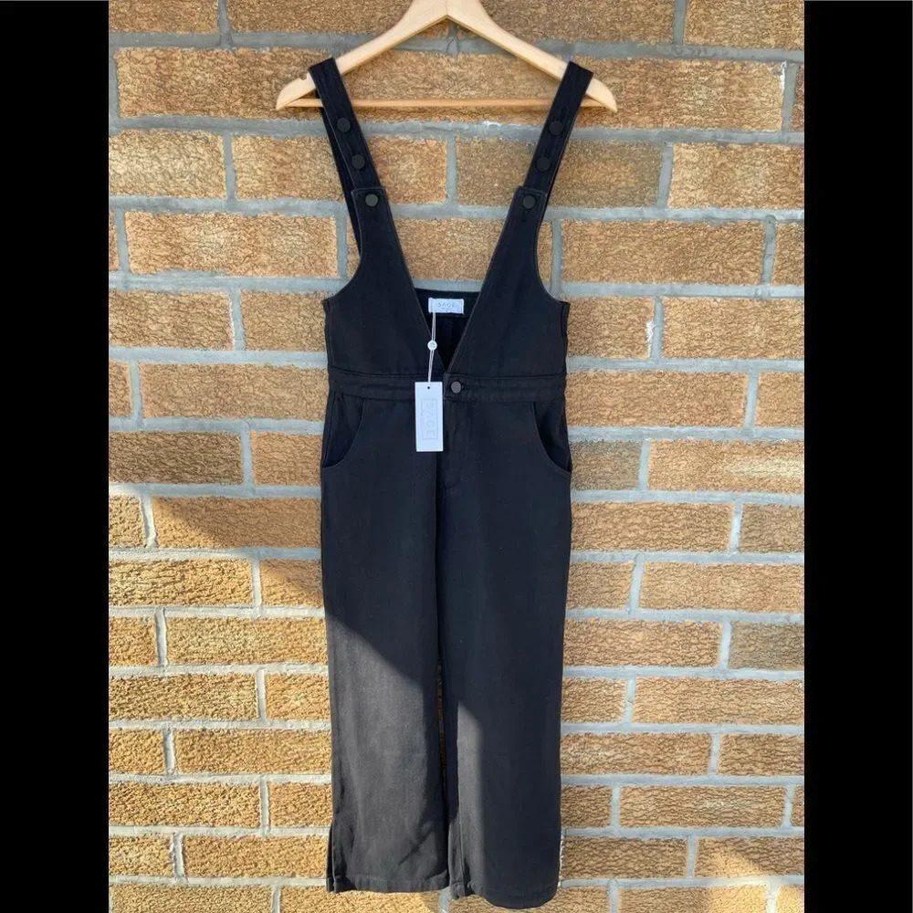 Sage The Label black overalls xs